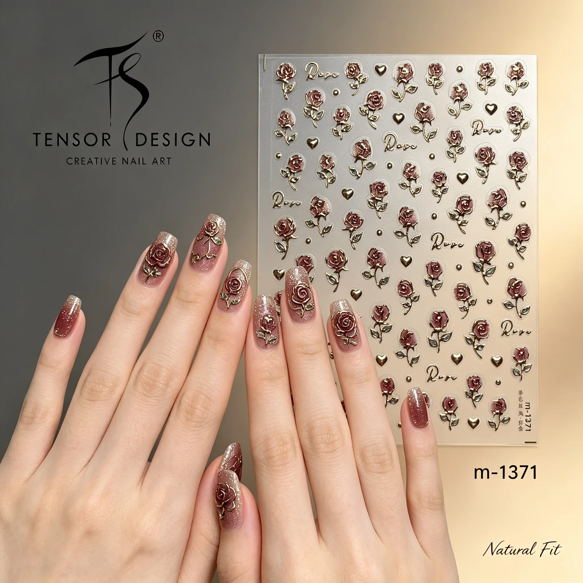 Nail Art Elegan - ملصقات أظافر تينسور نيل بتصميم قلب