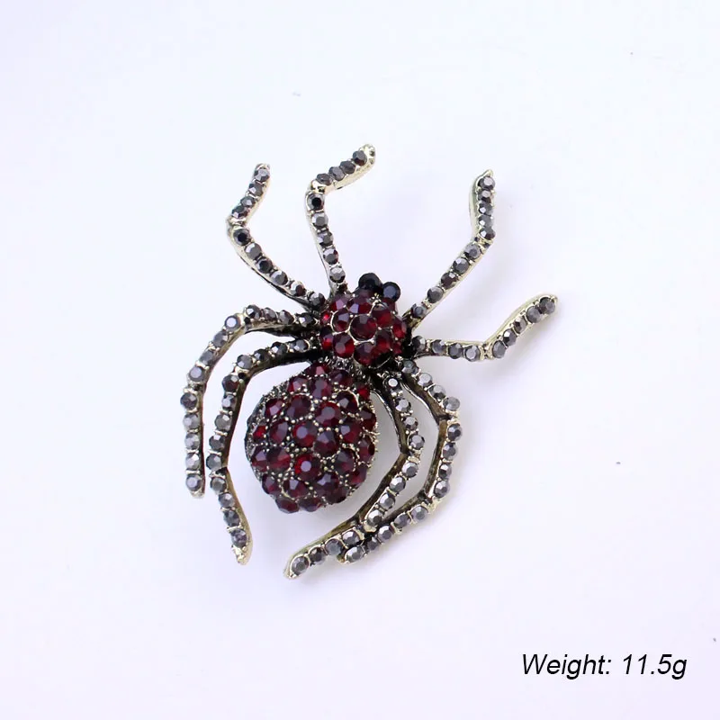 TANGTANG Spider Brooch Vintage Men\'s Rhinestone Inlaid Spider Brooch Pin Bag Badge Lapel Jewelry Gift серебряные брошки Cool Pin