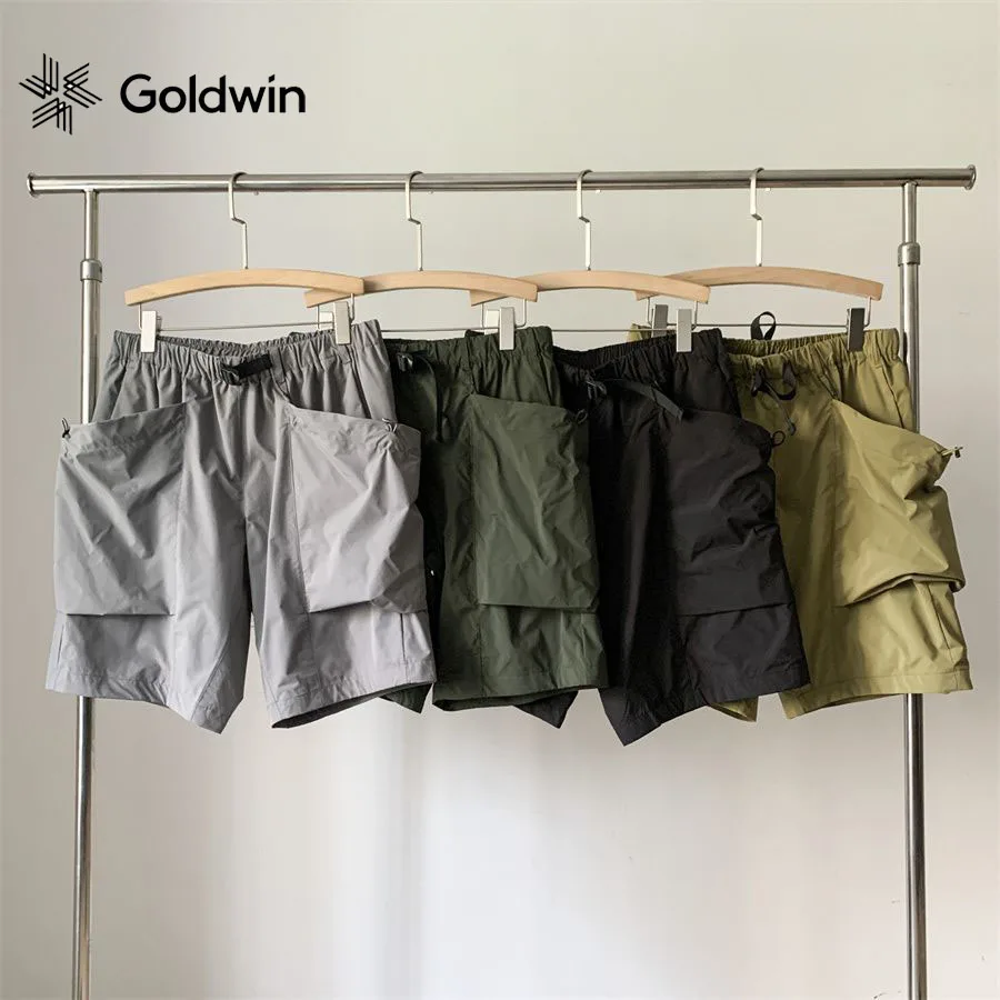 GOLDWIN 26SS Unisex Loose Fit Waterproof Ripstop Shorts Multi Pocket Lightweight Techwear Outdoor Hiking Gorpcore Knee Length