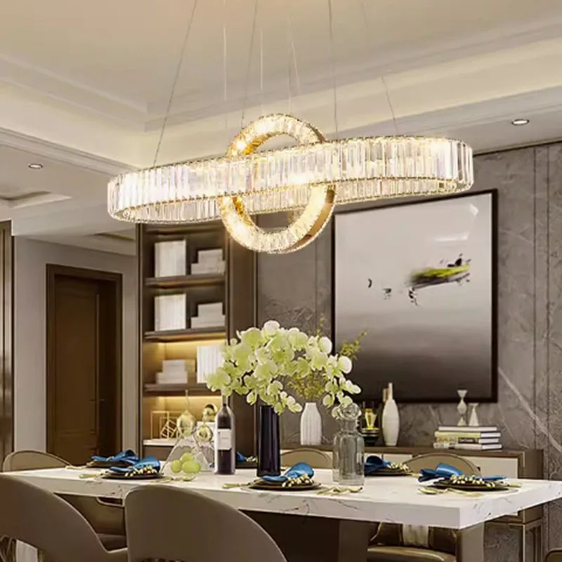 

Modern Crystal Chandelier Luxury Decor For Home Kitchen Island Living Dining Room Pendant Light Fixtures Ceiling Lamp