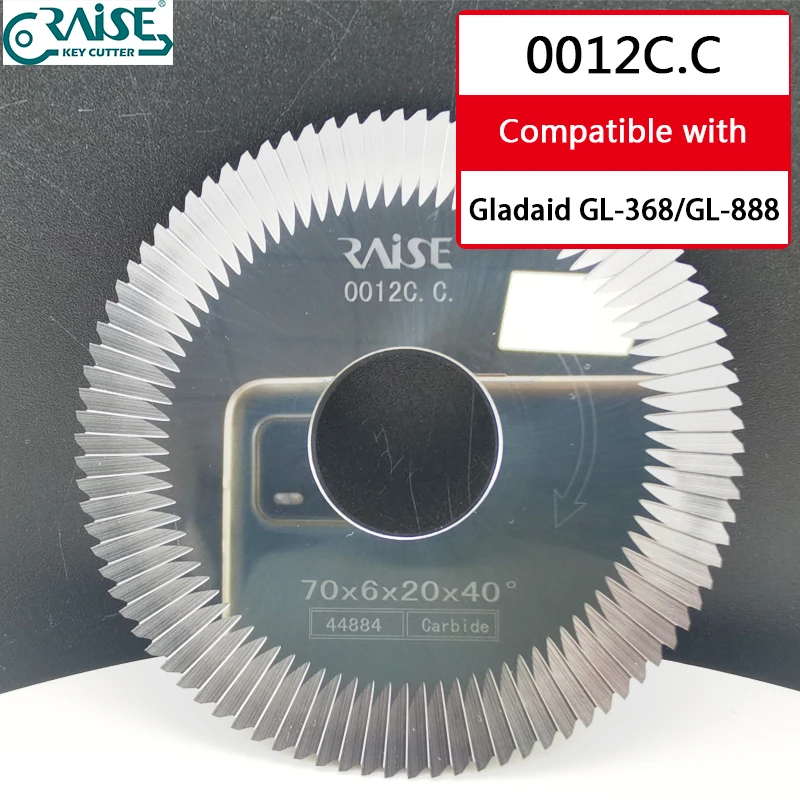 

RAISE Solid Carbide Cutter 0012C.C Compatible With Gladaid 888 368 RST Key Cutting Machine Locksmith Tools