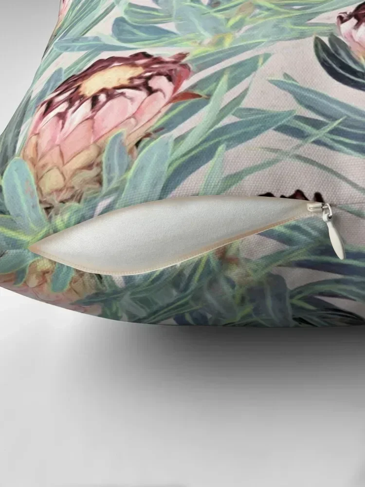 Pale Painted Protea Neriifolia Throw Pillow Luxury Pillow Case Christmas Pillows pillow