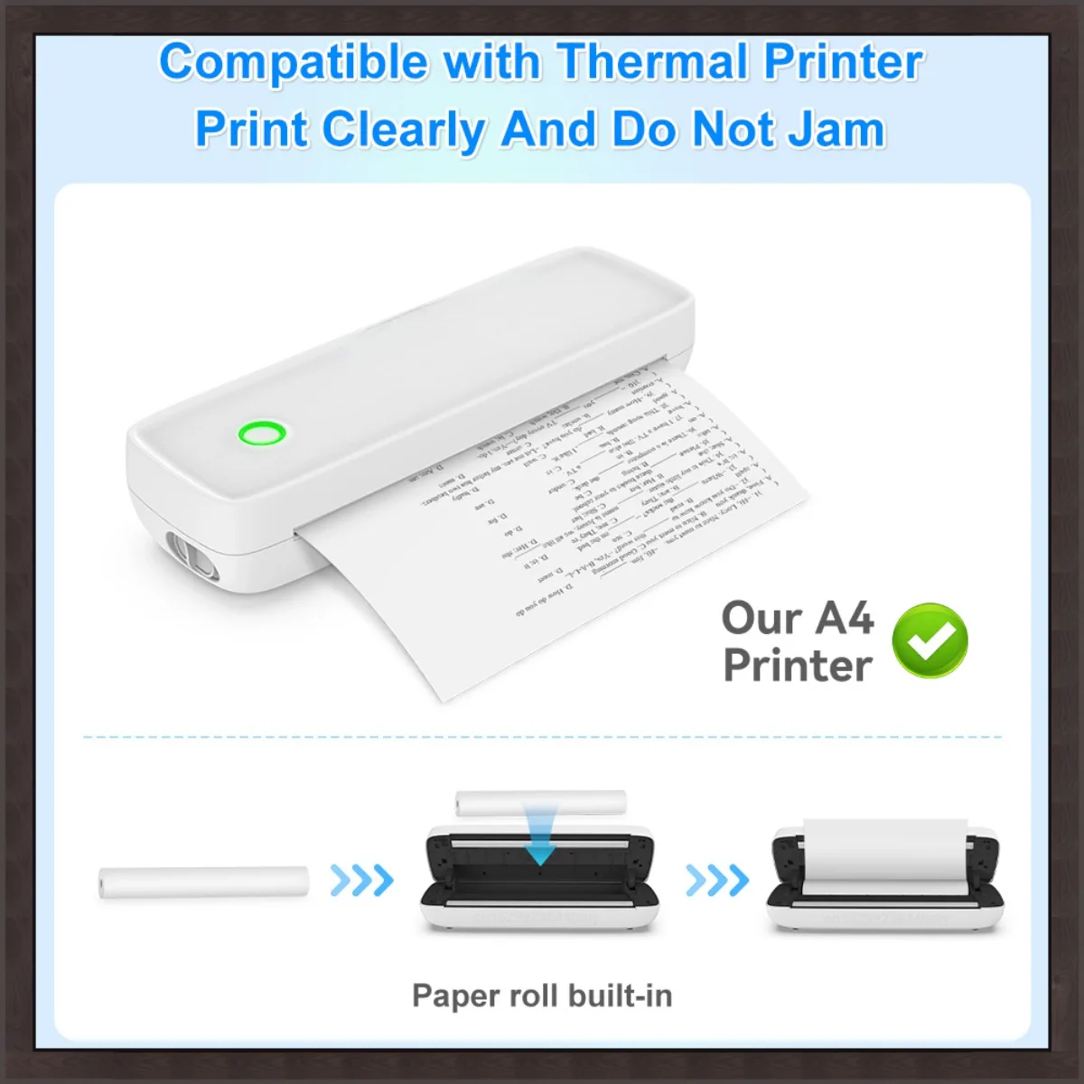 3Rolls Thermal Paper 210mm for A40 Printer A4 Thermal Printer Waterproof Oil proof Continuous Thermal Paper Roll Home Office Use