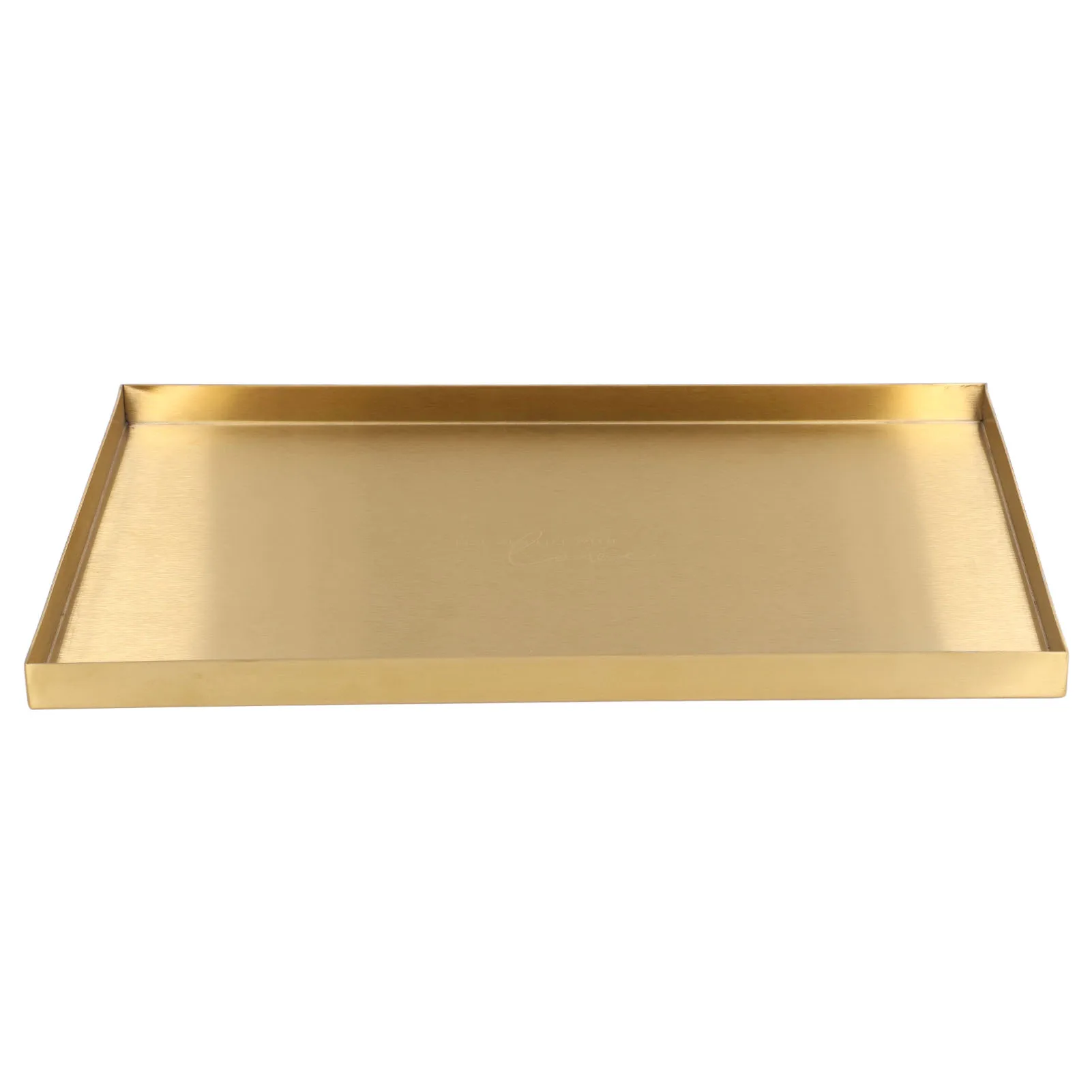 Rectangle Storage Tray Stainless Steel Golden Plate Cosmetic Jewelry Display Tray 30.2x20.2x1.5cm for Living Room Bedroom