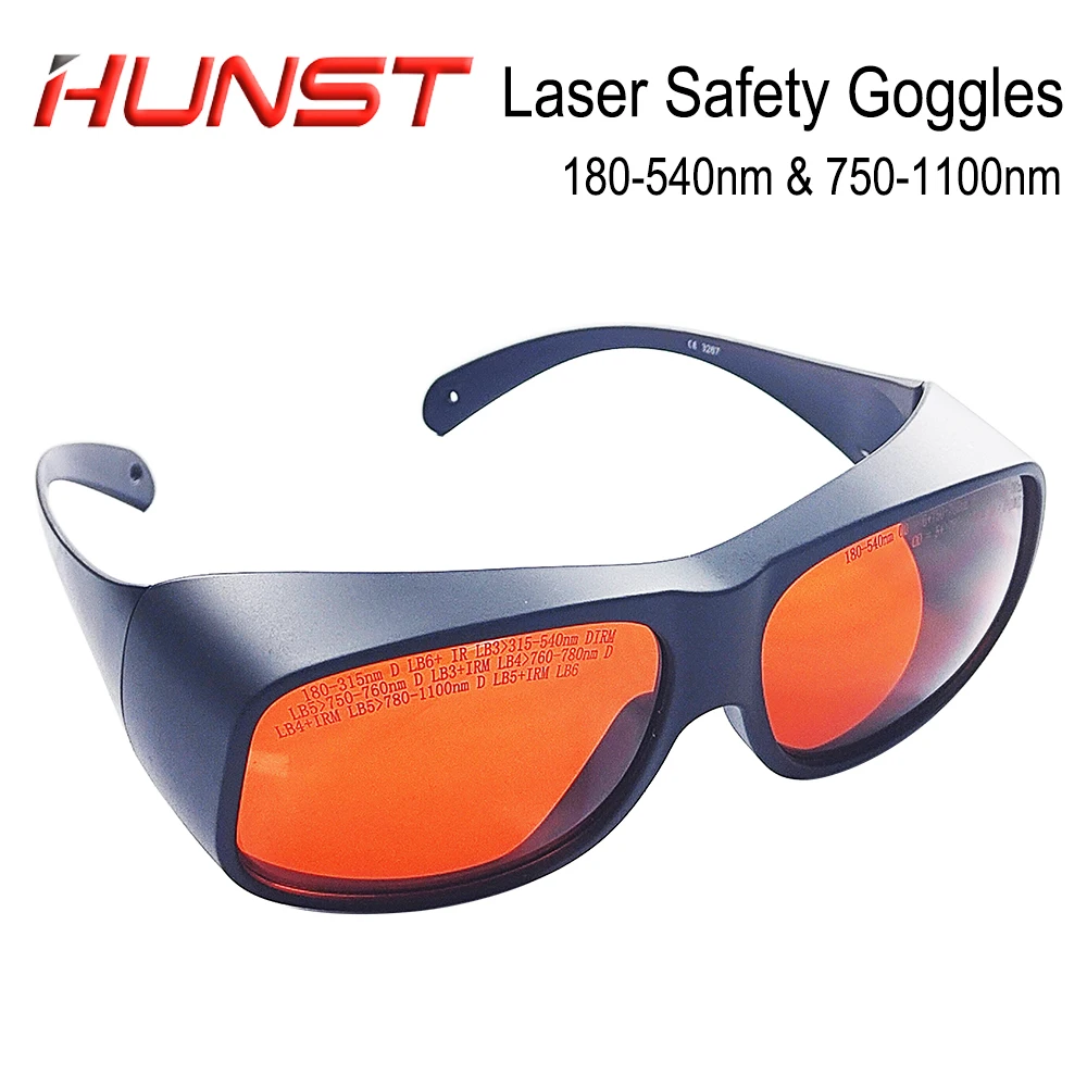 HUNST OD6+ UV Green Fiber Laser Safety Goggles Protective 355 & 532 & 1064nm Wavelength Glasses Shield Protection Eyewear.