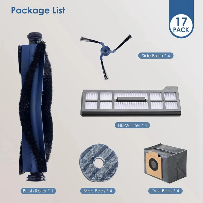 Eufy x10 proロボット掃除機,スペアパーツ,メインブラシ,HEPAフィルター,モップクロス,布パッド,ダストバッグ,掃除機