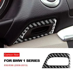 Carbon Fiber Car Ignition Switch Key Hole Cover Interior Trim Sticker For BMW 1 Series E81 E82 E87 E88 2008-2013 Car Accessories