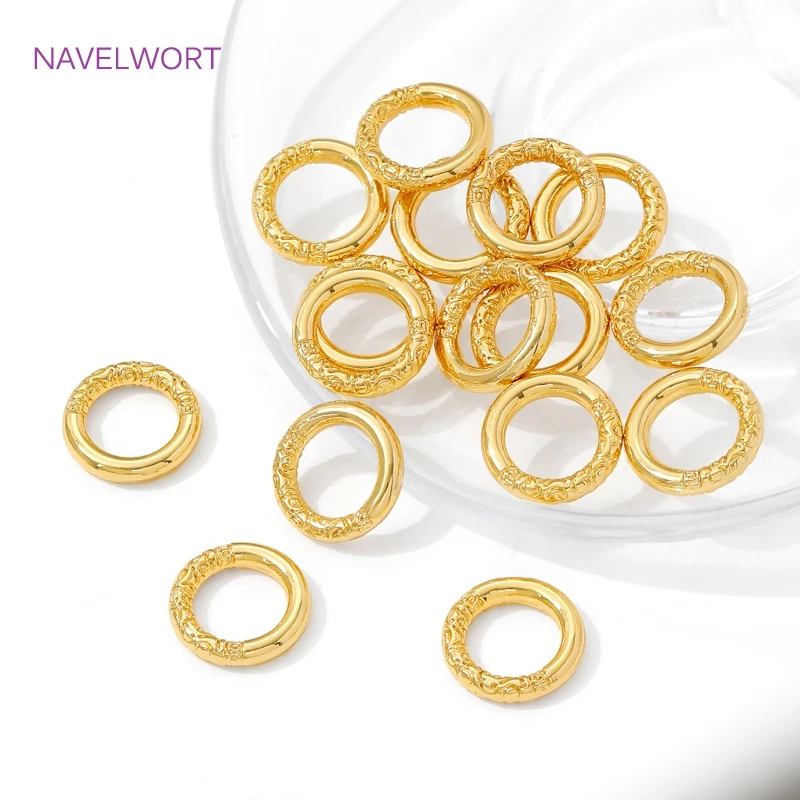 5/10pcs/lot 18K Gold Plated Round Circle Closed Rings Connectors,Brass Connector Rings For Jewelry,DIY Bracelet Making Supplies image 5