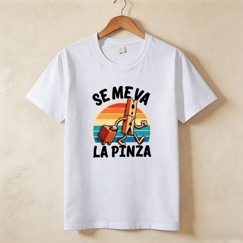 Se Me Va La Pinza T-shirt Fun Spanish Jokes Y2k Retro T-shirt Men's Soft Unisex Casual Top cute graphic t shirts WX172