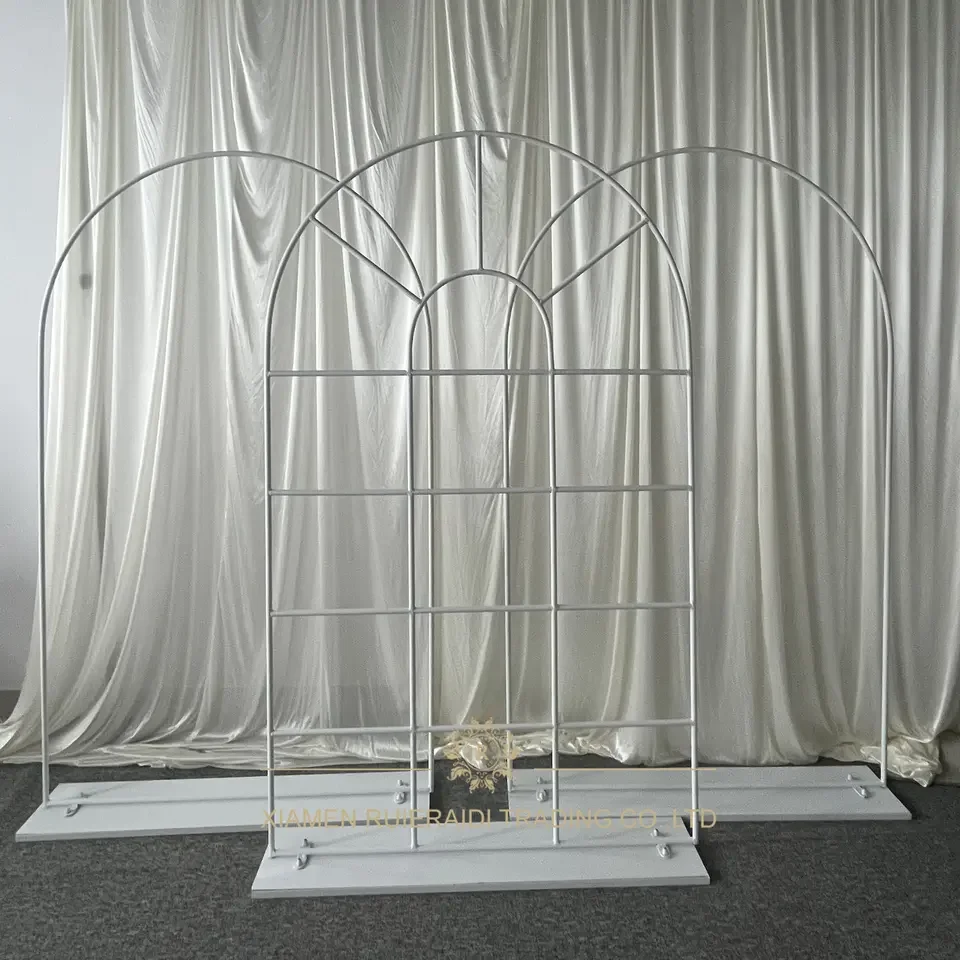 

Wedding Party Backdrop Stand Metal White Arch Backdrop For Wedding Events