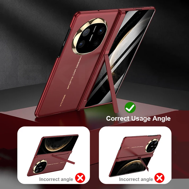 Ultra-thin Anti-scratch Plastic Case For Huawei Mate X3 X5 X6 Magnetic Hinge Stand Screen Glass Cover For Huawei Mate X6 Case view 3