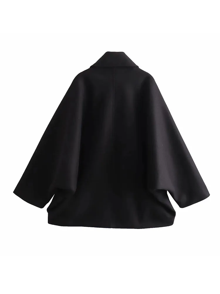 2025 Autumn Winter Women's New Collection Collar Long Sleeve Single breasted Solid Color Loose Jacket Top