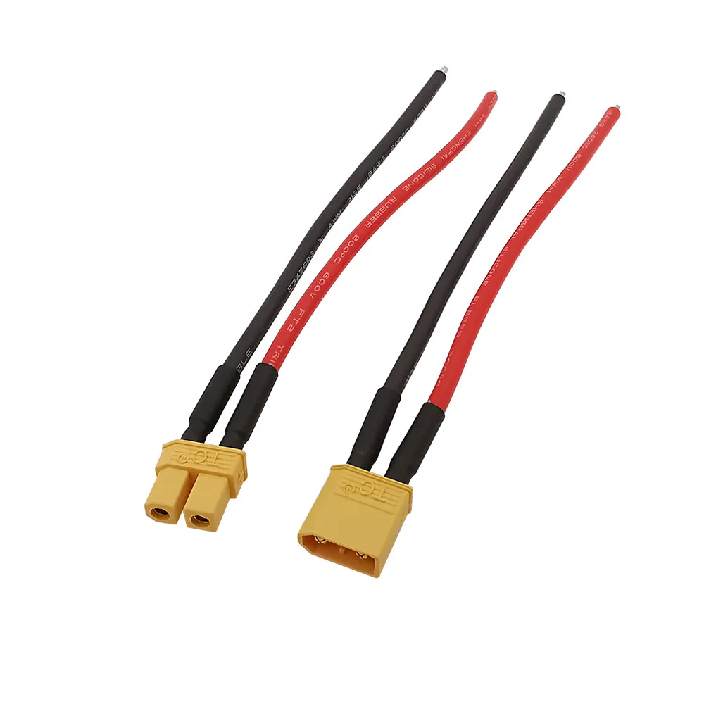 100mm XT60 XT90U XT30U XT60H XTR30U RC przewód akumulatora złącze męskie i żeńskie wtyczka z 10AWG/12AWG/16AWG/18AWG drut krzemowy