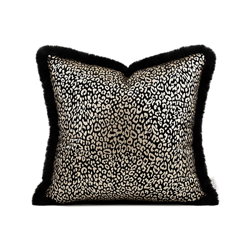 Cuscini leopardati di lusso federa per cuscino in oro lucido fodera per cuscino decorativo in avorio nero per divano decorazioni per la casa del