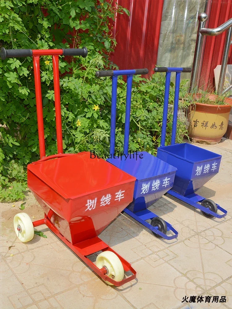 Construction Site Lime Line Marking Cart Construction Ash Dispenser White Gray Road Hand Push Line-Tracking Car