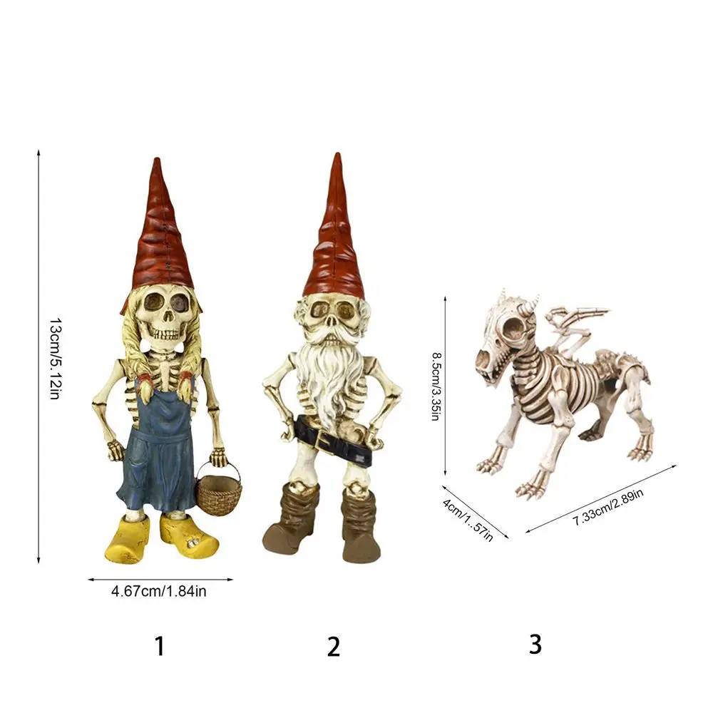 Partydekoration Tier Gartenkunst Gartenfigur Skelett Gnom Gnom Hund Halloween