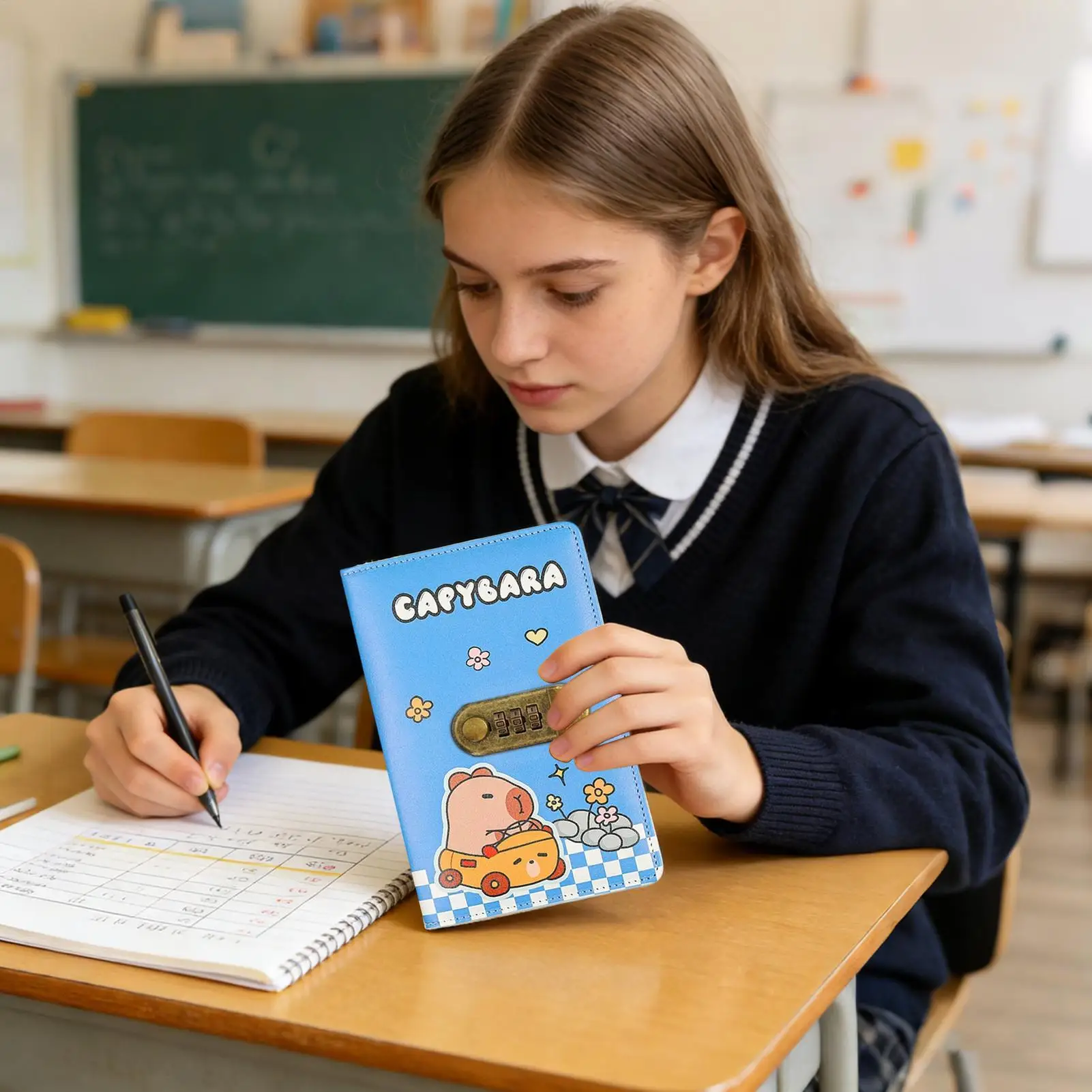 

100 Envelope Savings Challenge Capybara Banknote Storage Book with Lock Budget Binder with Cash Envelopes for Freelancers