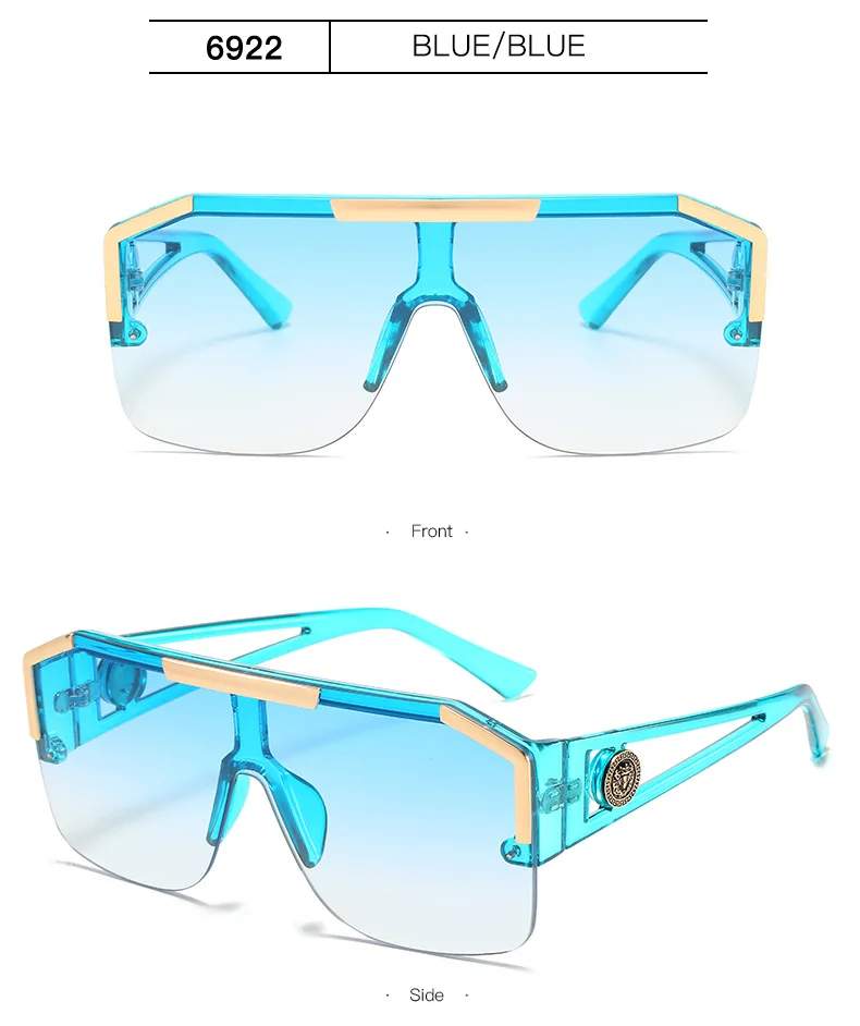 Neue Luxus übergroße Männer Sonnenbrille Marke Designer Sonnenbrille für Frauen Mode Farbverlauf quadratische Farben – Detail 14