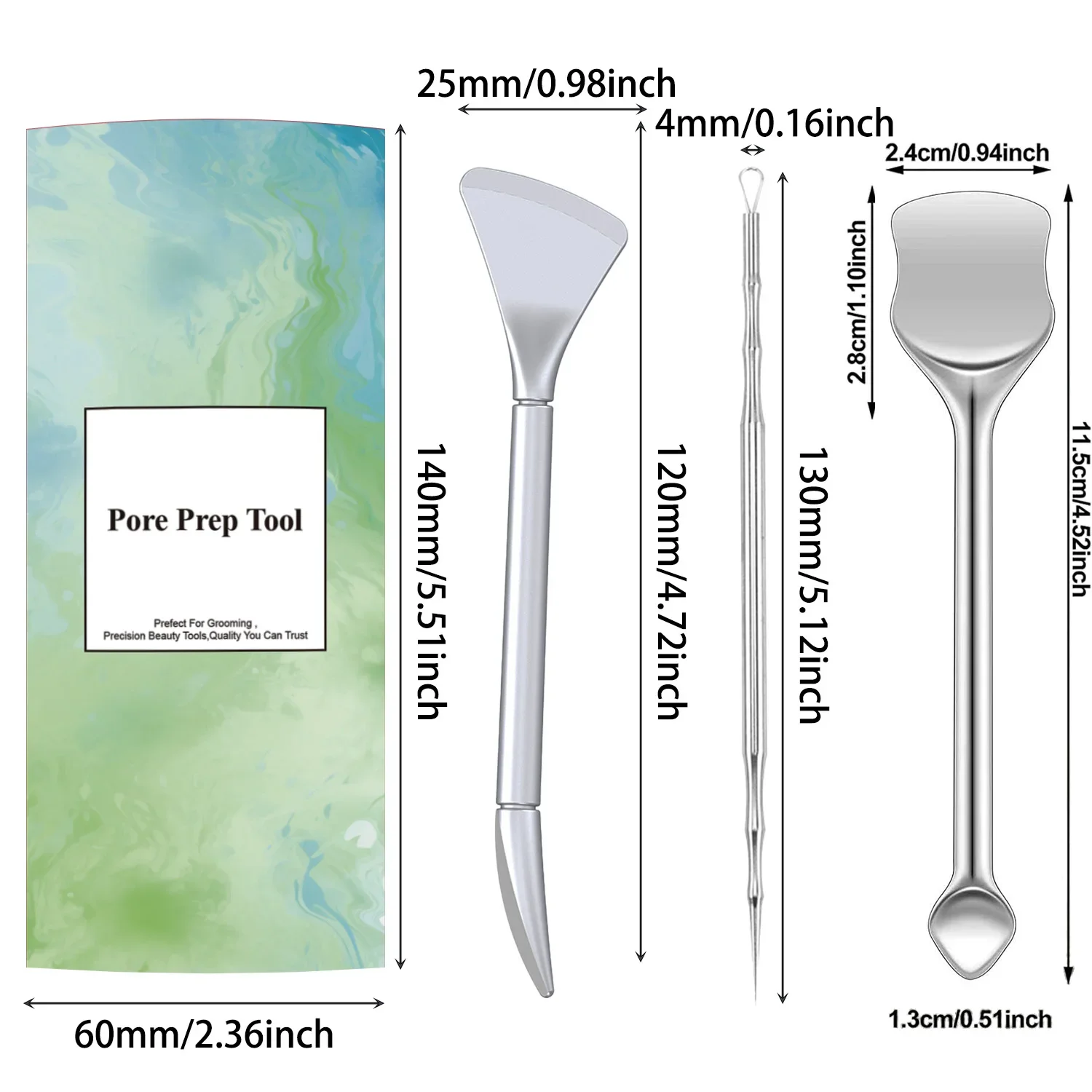 3 ชิ้นชุด Professional Blackhead Remover สิว Squeezer เครื่องมือสแตนเลส Comedone Squeezer ชุด Blemish Extractor เครื่องมือ