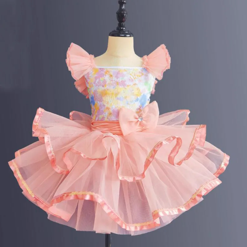 Robe Tutu de Ballet Blanche à Paillettes pour Fille, Tenue de brevJazz, Salle de Bal, 303