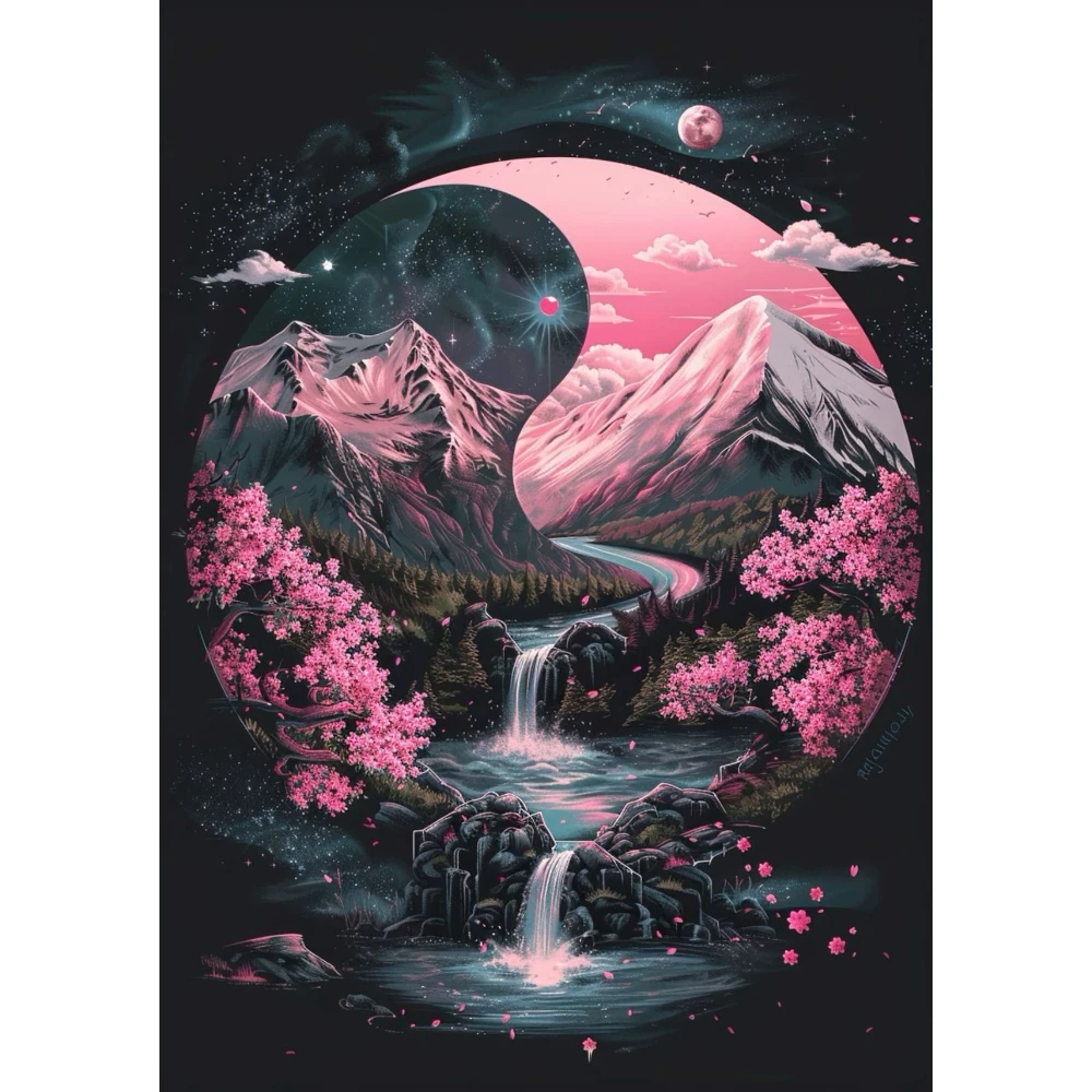 500/1000/1200/2000 PCS Jigsaw Puzzles Yin-Yang Landscape Family Activity Relaxing Games for Living Room Home Decor Gift
