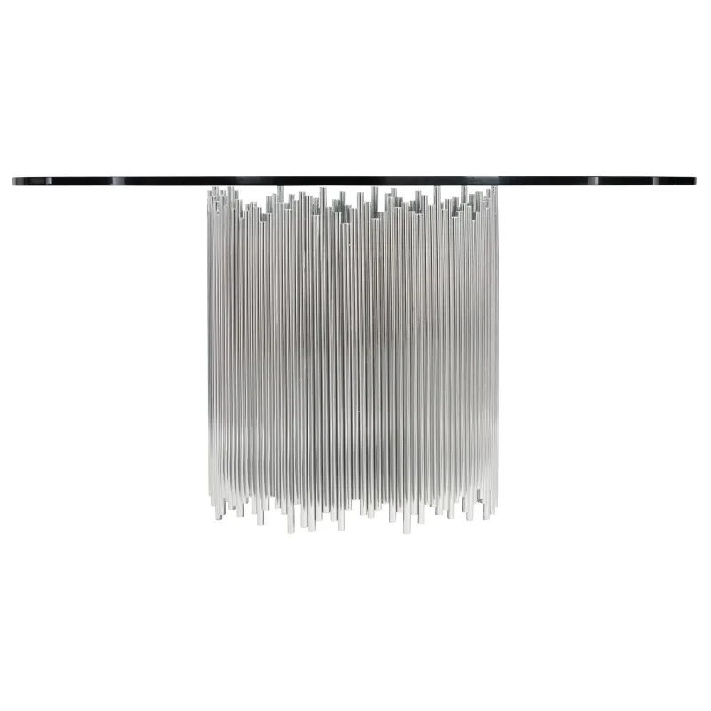 American modern light luxury stainless steel dining table/high-end dining table