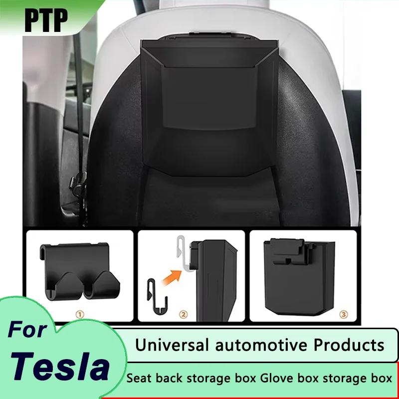 ABS Car Seat Back Organizer And Glove Box Storage Box for Tesla Model 3 Highland & Model Y Juniper 2024-2026 Vehicle Interior Ac