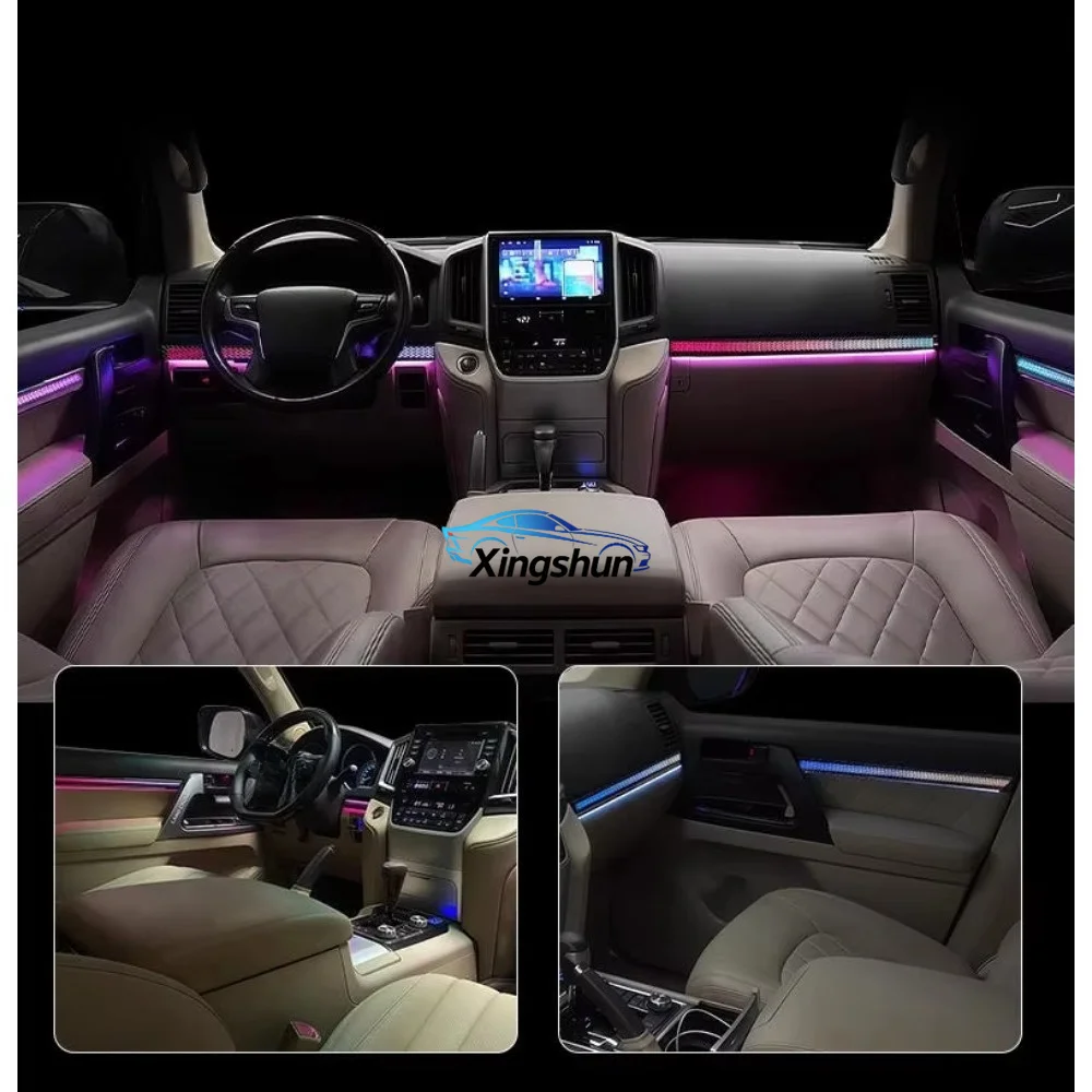 Upgrade Led Car Interior Ambient Light for Toyota Land Cruiser 200 2010-2023 With Memory Seat Buttons Strip Accessories