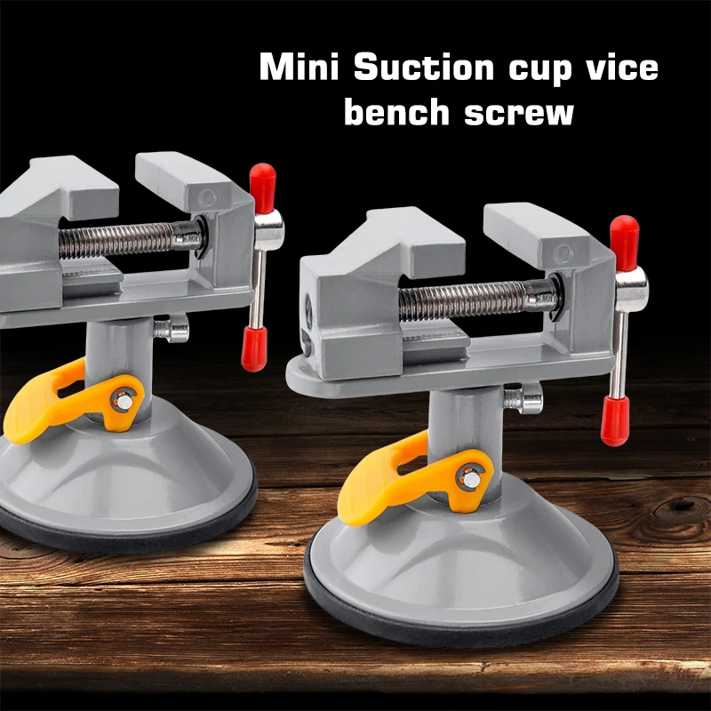 Universal Mini Table Bench Screw Clamp, Engraving Table Vice, 360 Rotatable Adjustable Table Vise, Suction Cup Base, Universal M