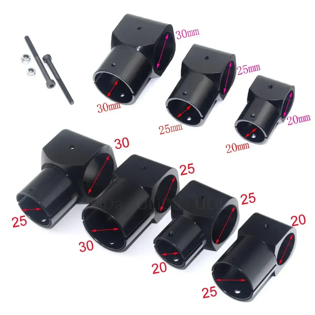 Connecteur de Tube à Joint en T, 2 pièces, adaptateurs de train d'atterrissage à Joint en T 16 20 25mm 30mm pour Drone UAV de Protection des plantes quadrirotor CC