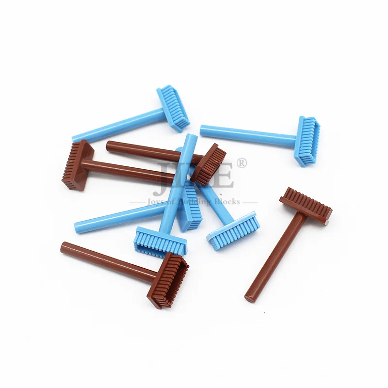 50 stücke MOC Baustein Teile Ziegel Werkzeuge 3836 Bauernhof Manor Utensil Push Besen Zubehör Kreative DIY Bau Spielzeug