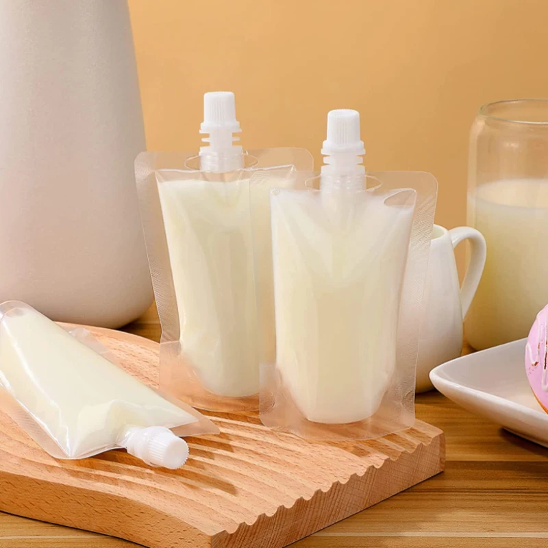 100 ml-500 ml Reise-Getränke-Auslaufbeutel, transparente Plastiktüten, versiegelte Saftaufbewahrung, Getränke, eiskaltes Getränkebeutel, tragbar – Detail 3