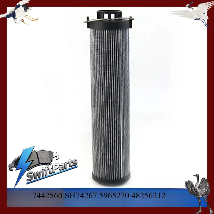 Hydraulic Filter 7442560 SH74267 Replacement Parts For CASE New Holland Fiat Excavator Loader Hydraulic Oil Filter Element