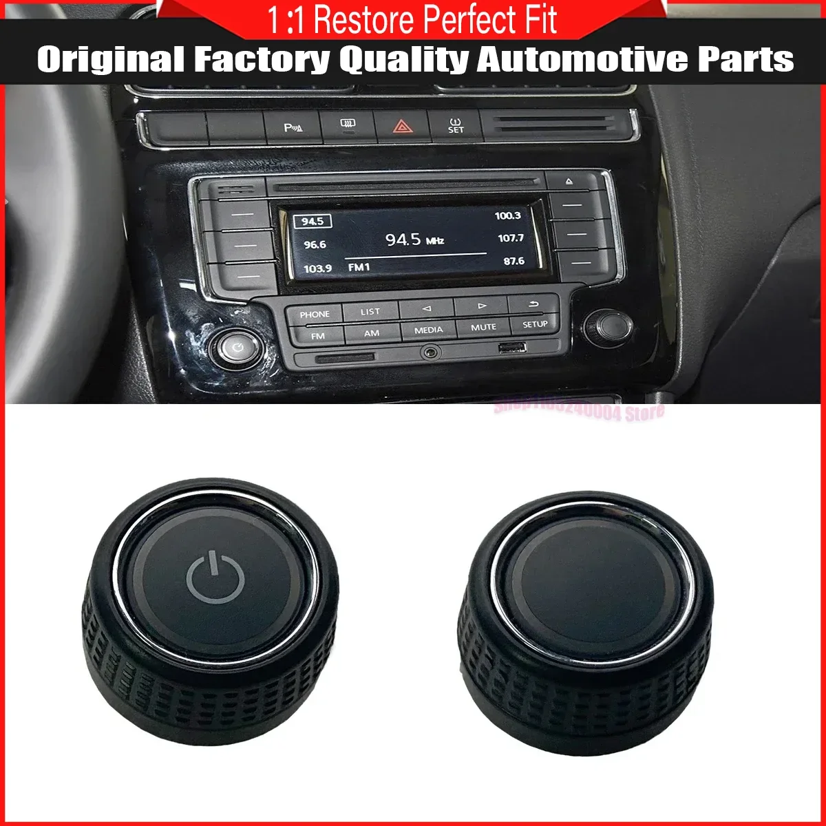 Cubierta Original del Botón de Volumen para Pantalla de Navegación x1/x2 para VW Polo 5 6R MK5 GTI Vento, Interruptor de Encendido GPS CD Interior