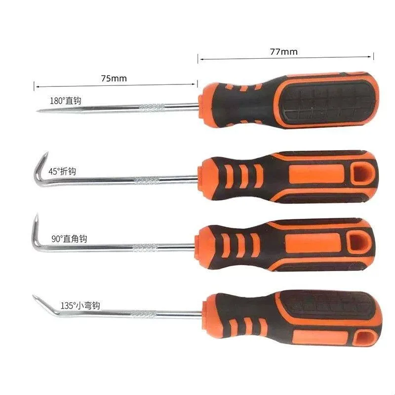 4Pcs Mini Oil Seal Pick & Screwdriver Set, Special Hooks for Automotive Seal Removal, Garage Hand Tools