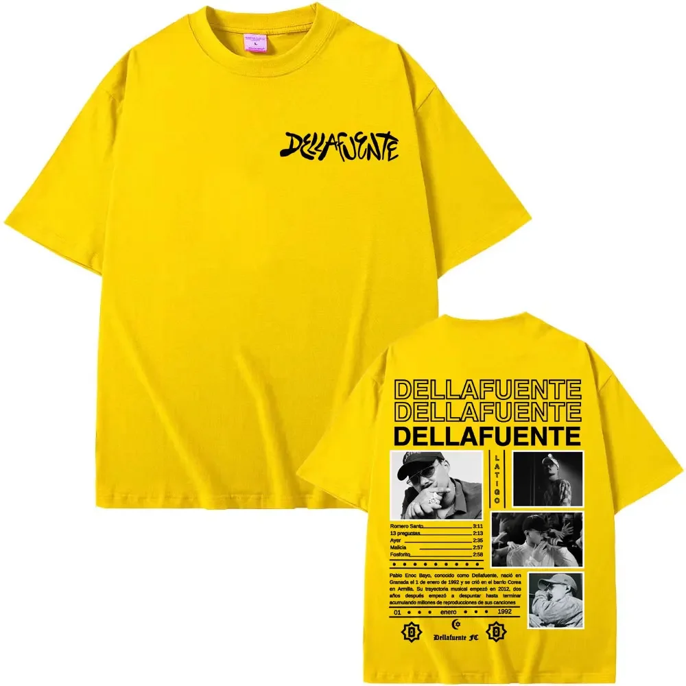 Camisetas de rapero Dellafuente para hombre y mujer, camiseta gótica Harajuku de Hip Hop Punk, camiseta informal de moda, nuevo álbum 2025 Tour