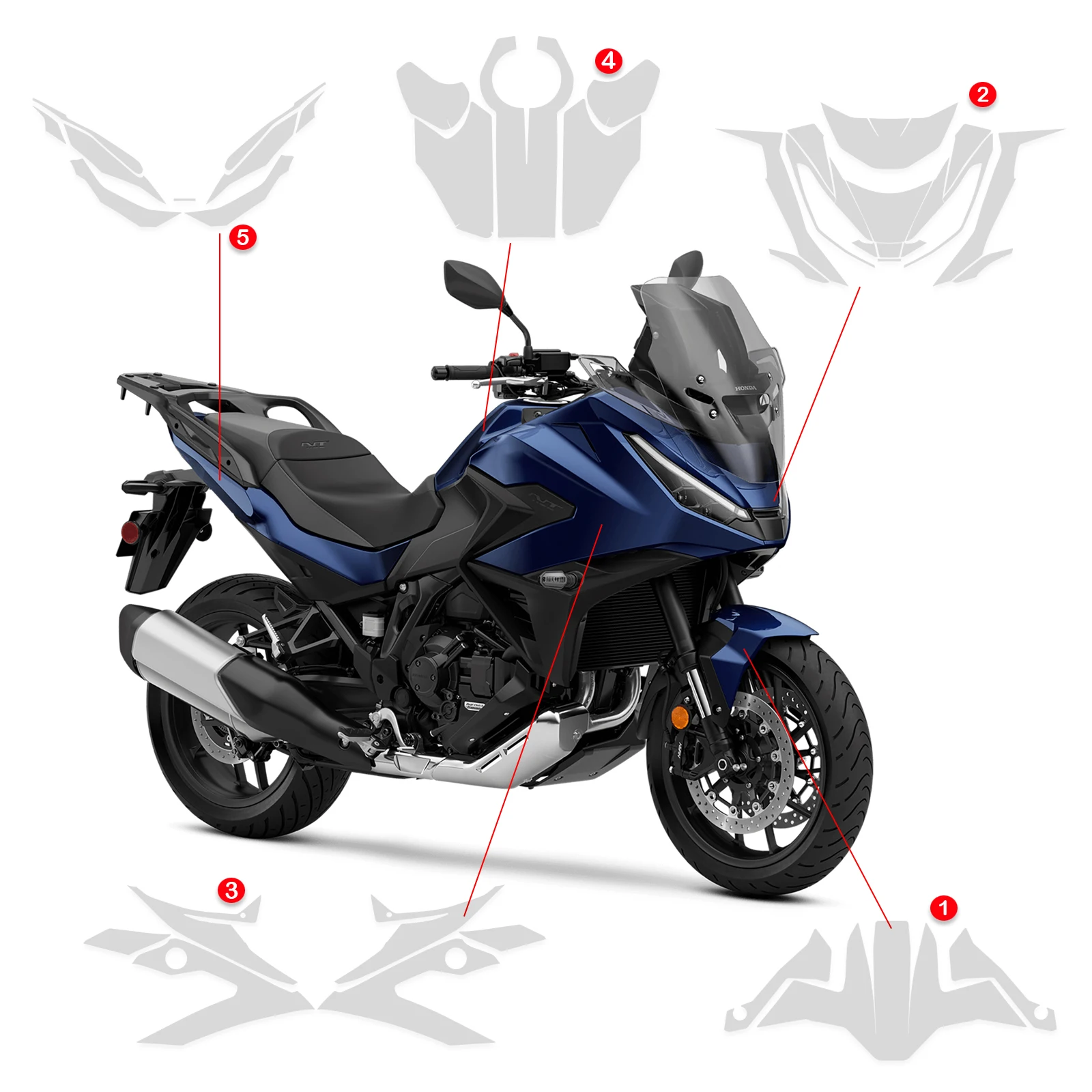 ホンダ-nt-1100-ppf-オートバイ-tpu-ペイント保護フィルム-nt1100-2025-フェアリング保護燃料タンク保護フィルム
