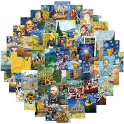 10/30/50pcs Van Gogh Oil Painting Art Stickers Aesthetic Waterproof Graffiti Decals DIY Laptop Phone Decoration Sticker for Kids