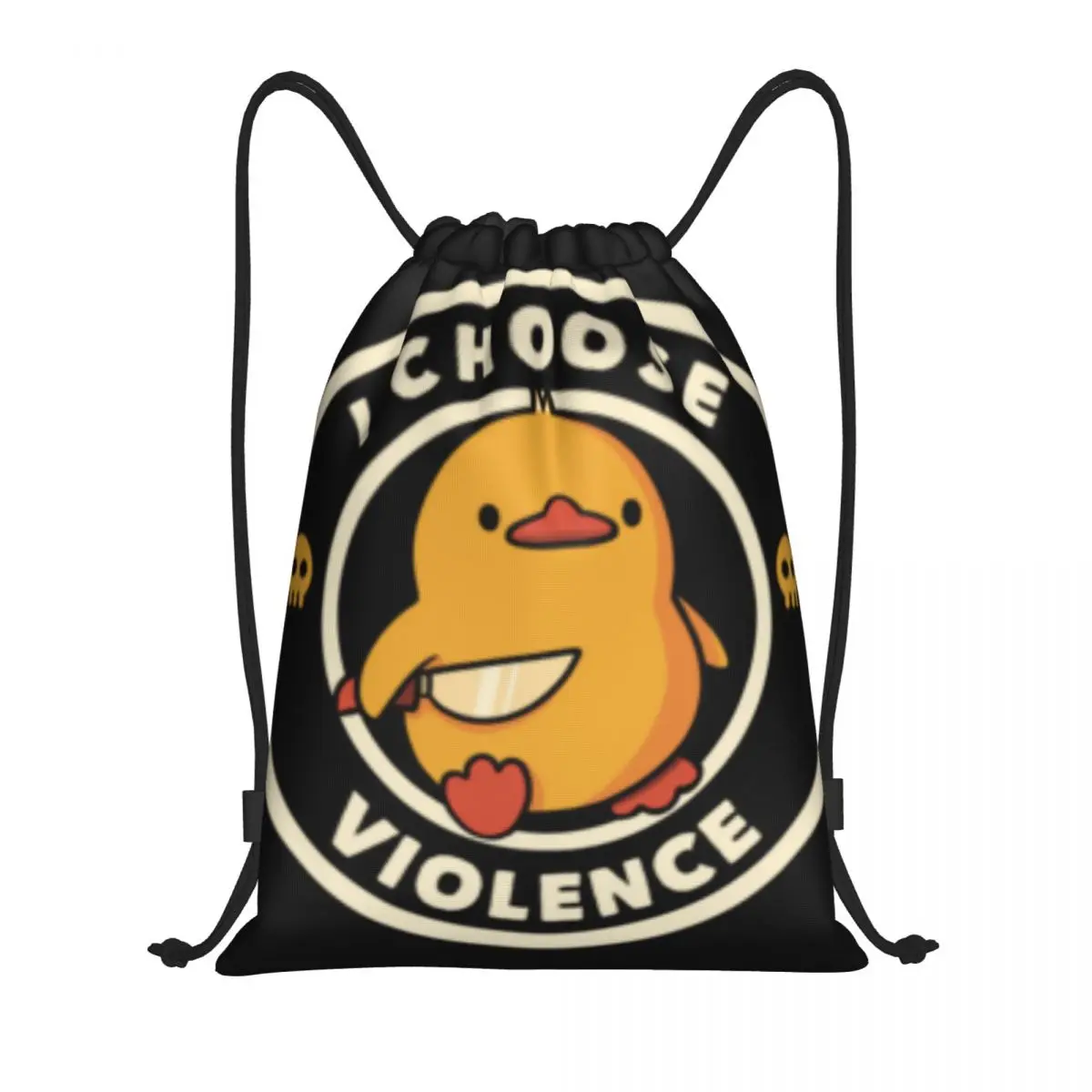 

I Choose Violence Funny Duck By Tobe Fonseca Multi-function Portable Drawstring Bags Sports Bag Book Bag For Travelling