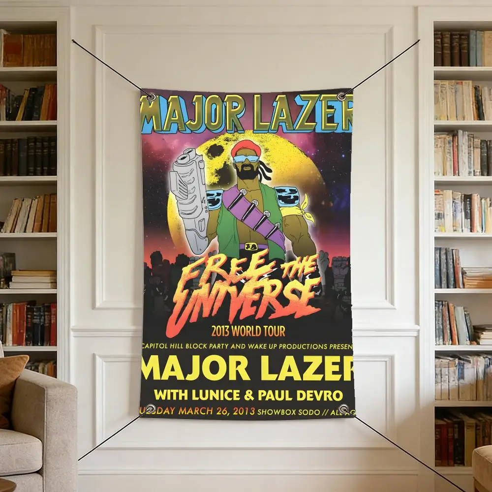 rock M-Major L-Lazer Flags Warm Home Flag 4 Grommets Wrinkle Free Indoor Outdoor