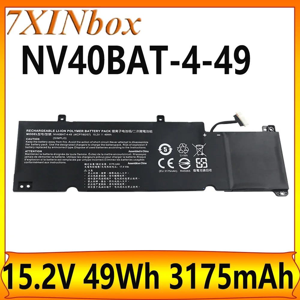 

7XINbox 49 Втч NV40BAT-4-49 15,2 В 3175 мАч аккумулятор для ноутбука THUNDEROBOT IGER S1 для SCHENKER XMG Core 14 NV40BAT-4 4ICP7/60/57