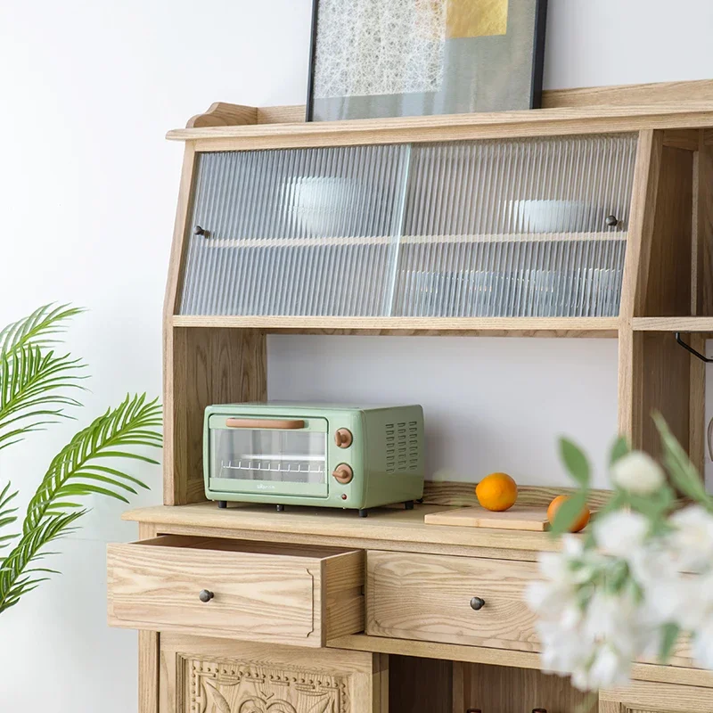 American Country Retro Idyllic Wall Solid Wood Tea Cabinet Kitchen Solid Wood Cabinet