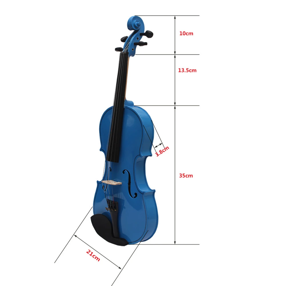 4/4 Full Size Acoustic Violin For Beginners Colored Solid Wood Violin With Carrying Case Stringed Instrument