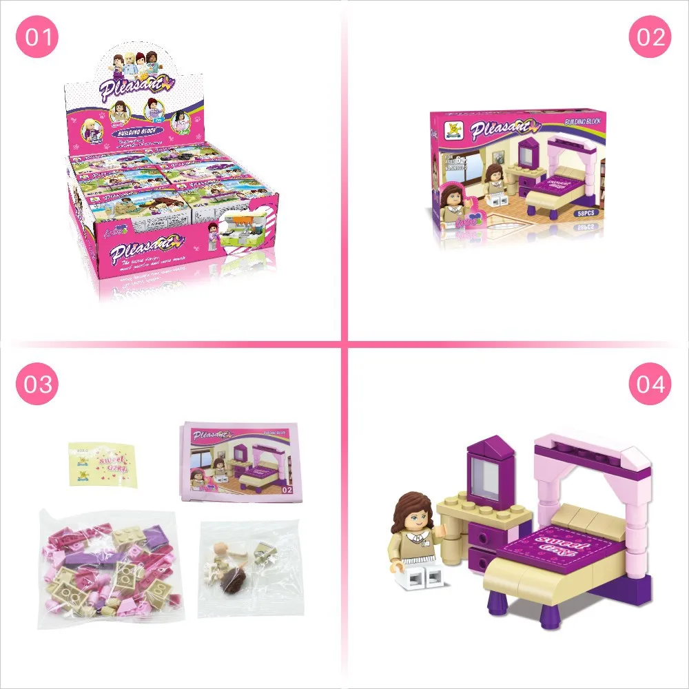 STARMERRY 259 Stück Bausteine für Innenszenen für Mädchen – 4 einzigartige Sets, umweltfreundlich, Bauspielsets