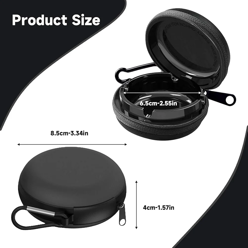 Portable Ashtray with Key Ring Odor Proof Ash Tray with Windproof Lid for Outdoor  Pocket Ashtray Car Travel Carabiner