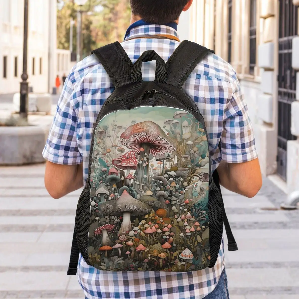 Magical Mushroom Field Backpack Student Boys Girls BookBag School Bag Laptop Shoulder Bags