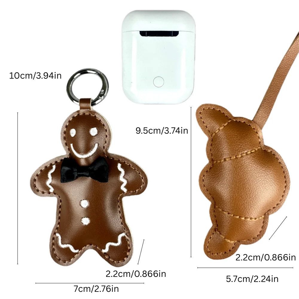 พวงกุญแจ/จี้กระเป๋าหนัง PU รูปขนมหวานจิ๋วสุดน่ารัก - ขนมปังขิง/คัพเค้ก/ครัวซองต์ - ของขวัญ/เครื่องประดับสุดพิเศษไม่ซ้ำใคร