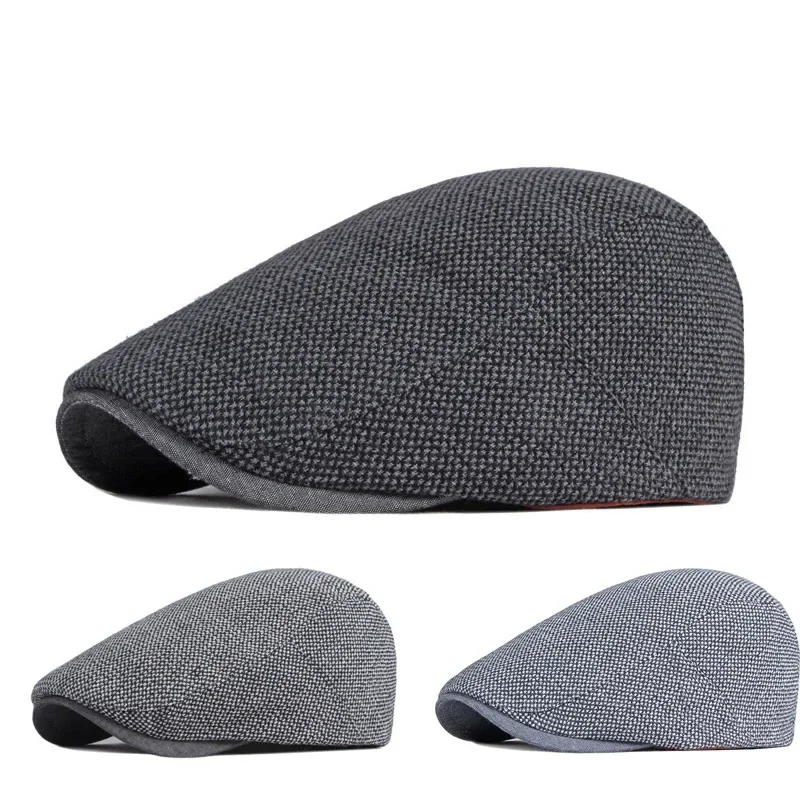 Soft Cotton Beret Men Hat Simplicity Golf Driving Cabbie Cap Summer Autumn Newsboy Flat Ivy Caps Fashionable Duckbill Visor Hats