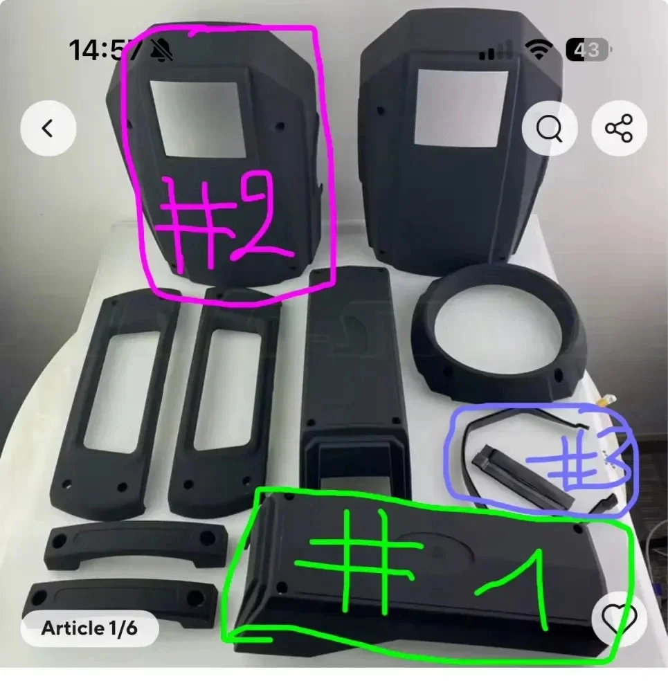 350W Moving Head Beam Light Replacement Shell Housing Arm Cover Plastic Shells  4pcs arms and 22 pcs heads and 12 pcs rubber