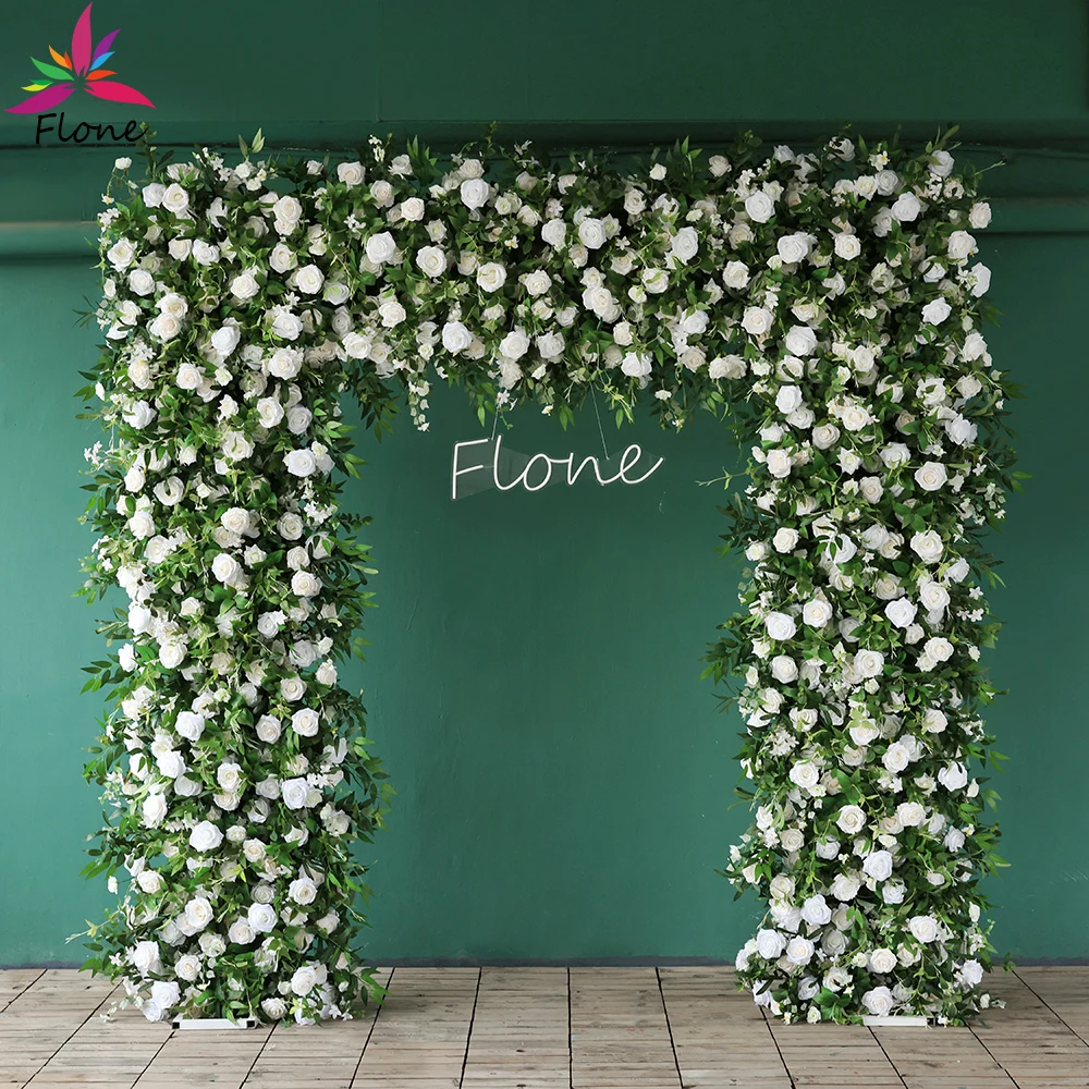 

Fleur Artificielle Wedding Mariage Decoration Arche High Quality Customized Floral Arrangement Green White Flower Row L4.4x2.6ft